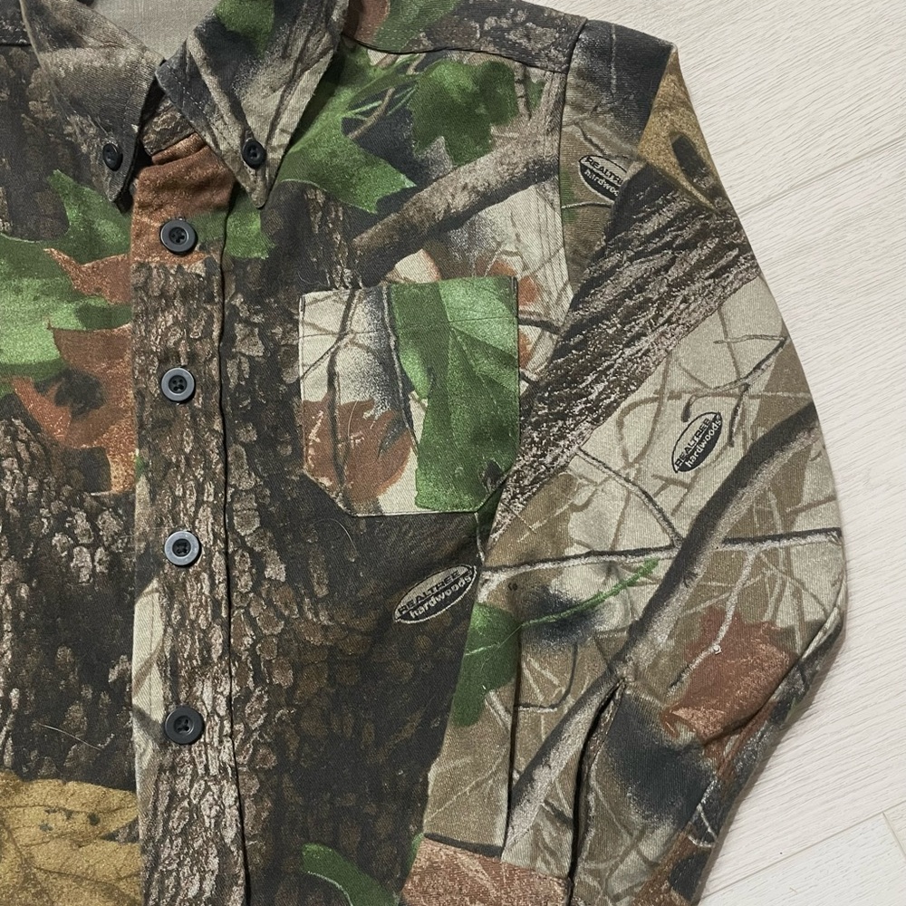 Mossy Oak Green and Brown Camouflage Button-Down Shirt